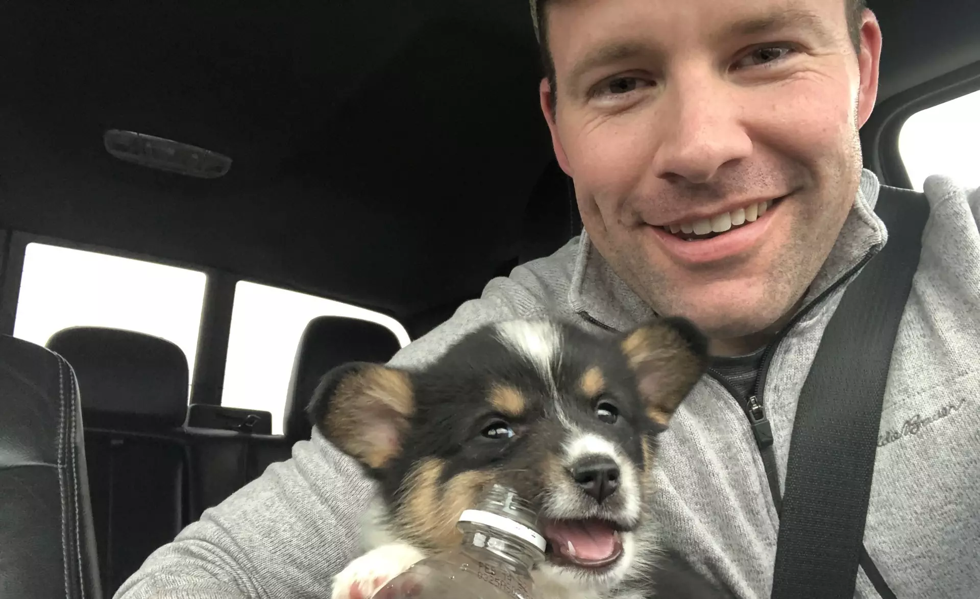 Ross Janssen with his dog, Millie